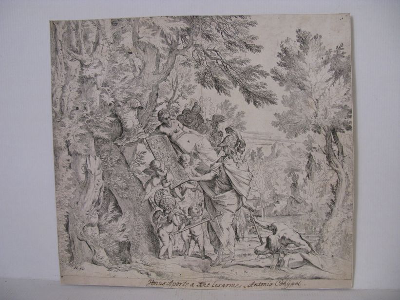 Kuparipiirros, Venus, Aporte Antonio Coypel , 1661-1722, Pariisi