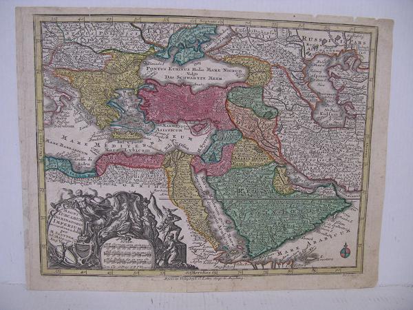 Kartta Magni Turcarum Dominitoris Imperium Matthias Seutter 1728